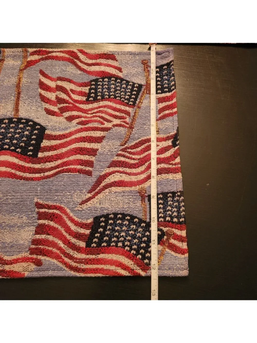 Set Of 4 Patriotic American Flag Woven Tapestry Placemats 13
